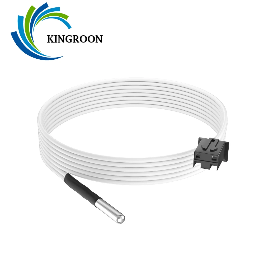 KINGROON 1pc drukarka 3D 100K ohm NTC 3950FB termistor z 1m/2m kabel czujnik temperatury RepRap wytłaczarki do części drukarki 3D