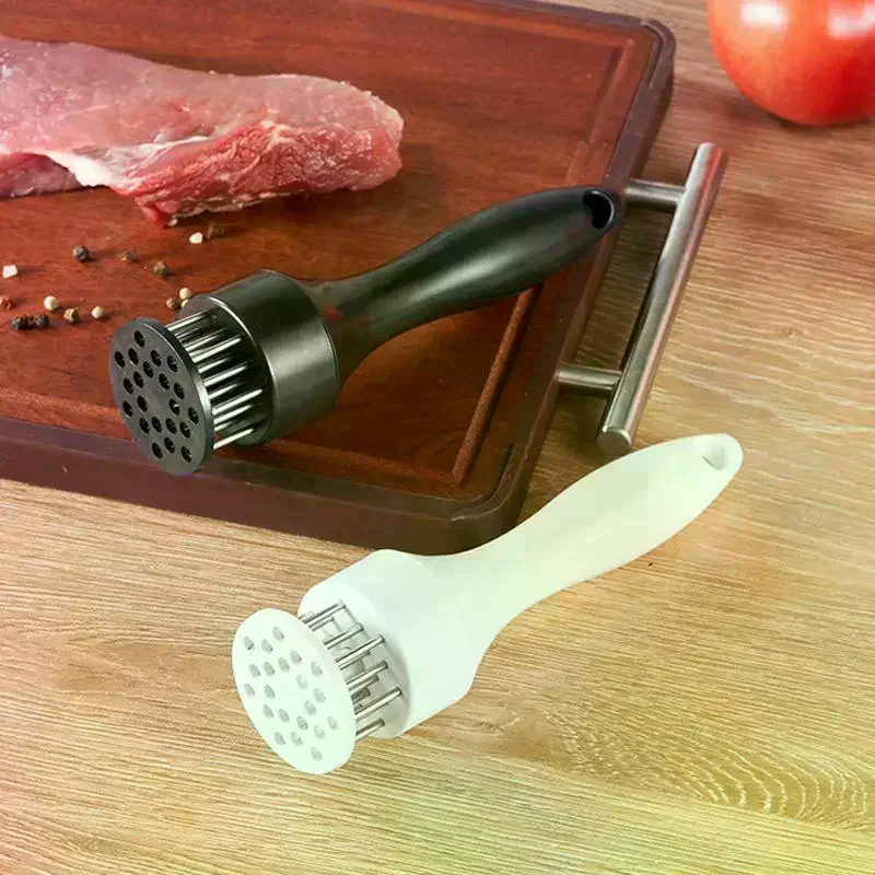 Meat Tenderizer With Needles Non Slip Handle Perfect For Kitchen Steak Pork BBQ Cooking Stainless Steel