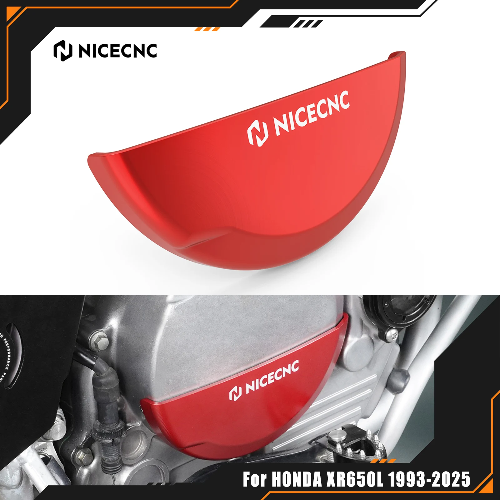 

NICECNC For Honda XR650L 1993-2025 XR 650L Motorcycle Clutch Cover Guard Protection Half-Covered Protector 2024 2023 2022 2021