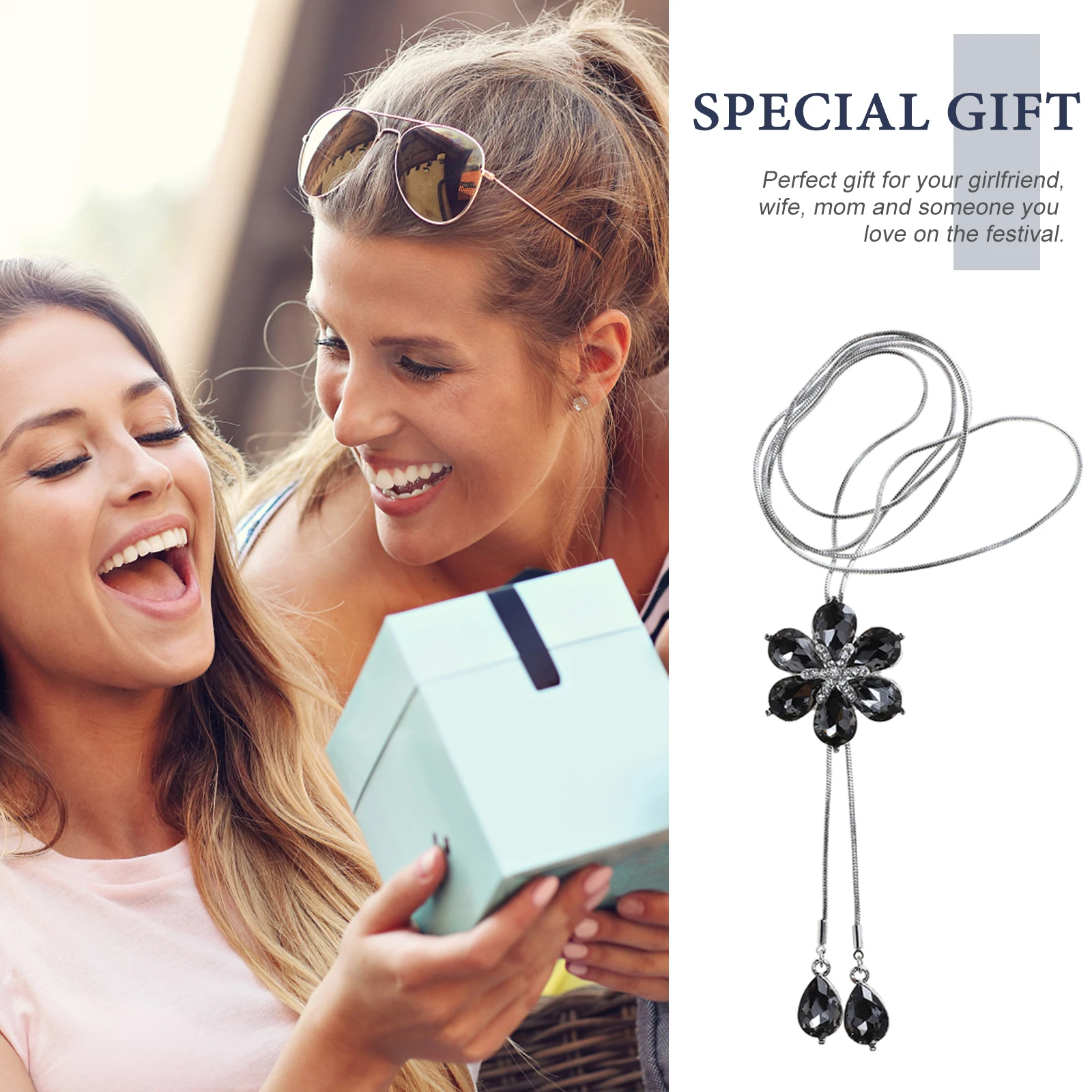 

Crystal Pendant Necklace Flower Sweater Accessories Clothing Women Decors for Jewelry