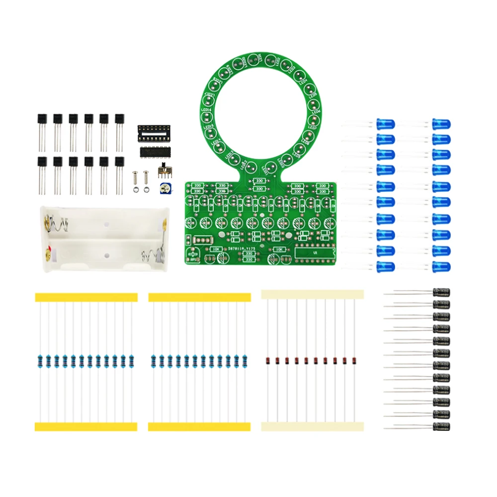 D4017 Ring Shaped Gradient LED Water Lamp DIY Electronic Kit Welding and Manufacturing Parts for Traning and Teaching