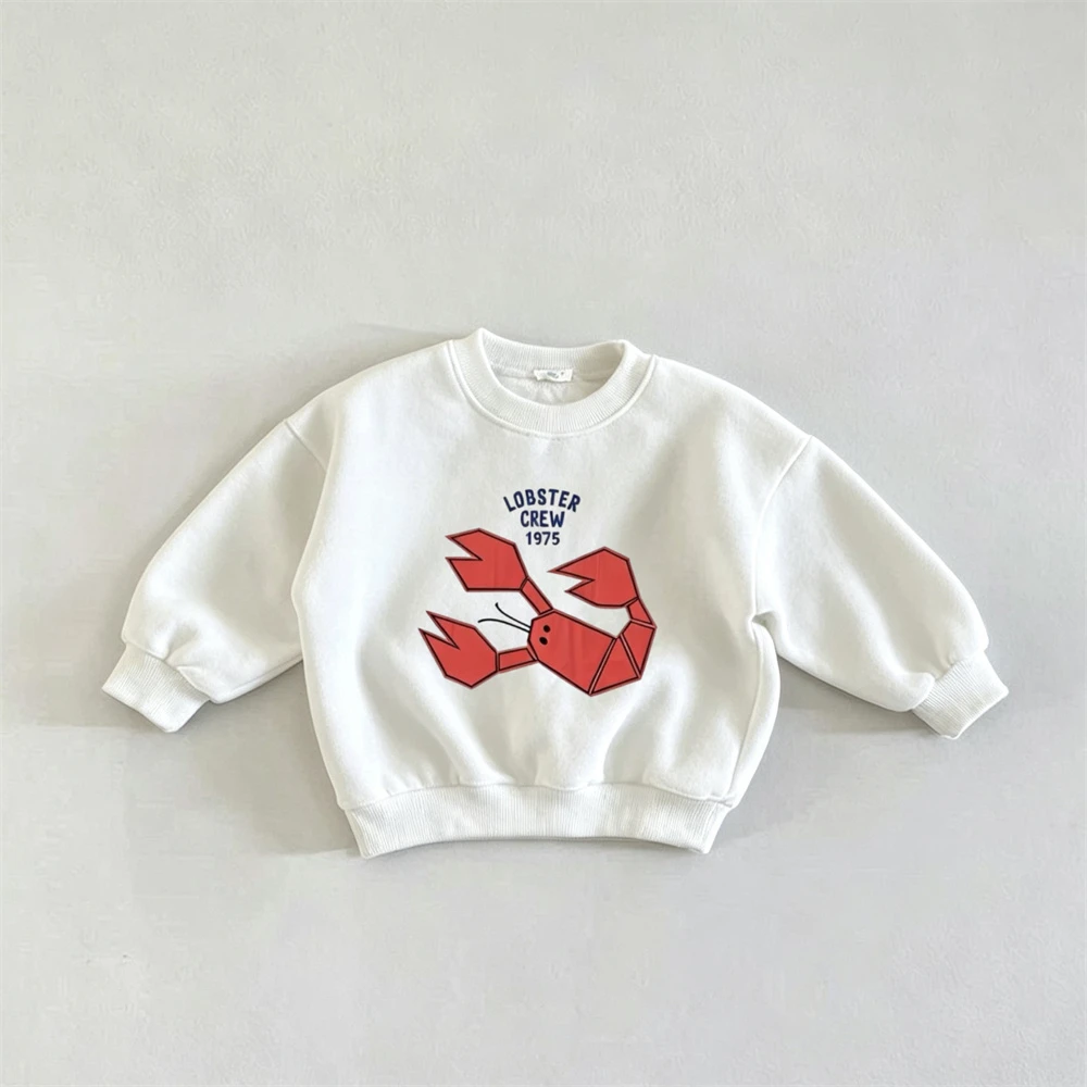 Girls Sweatshirt Pink White Long Sleeve Tops 2026 Children's Autumn Cute Clothes Loose Casual Hoodie Kids Round Neck Pullovers