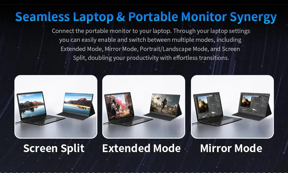 SOYO SY15FN60 Tragbarer Monitor, 15,6-Zoll 1080P 60Hz FHD LCD-Display, 72% sRGB 300cd/m² externer Bildschirm für Laptop, Xbox, PS5, Switch, TV-Box, Handy und PC; Plug-and-Play-Reise-Erweiterungsmonitor – Detail 6