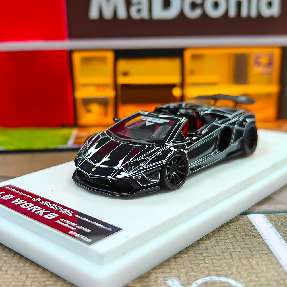 

1/64 Resin car model LB Works Aventador LP700 Roadster Black