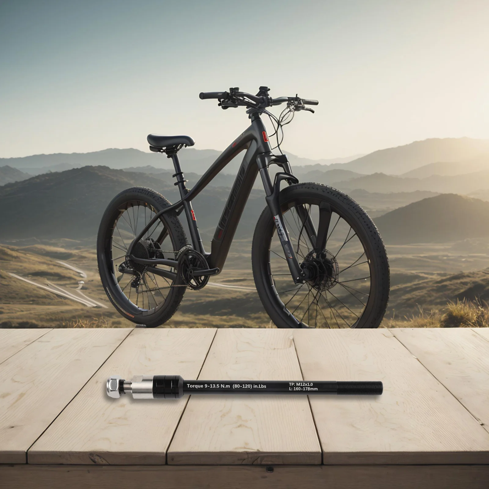 

1pc Bike Trailer Thru Axle Adapter Bike Front Fork Axle 160-178mm P1.0 Bike Trailer Thru Axle Adapter Cycling Bicycle Components