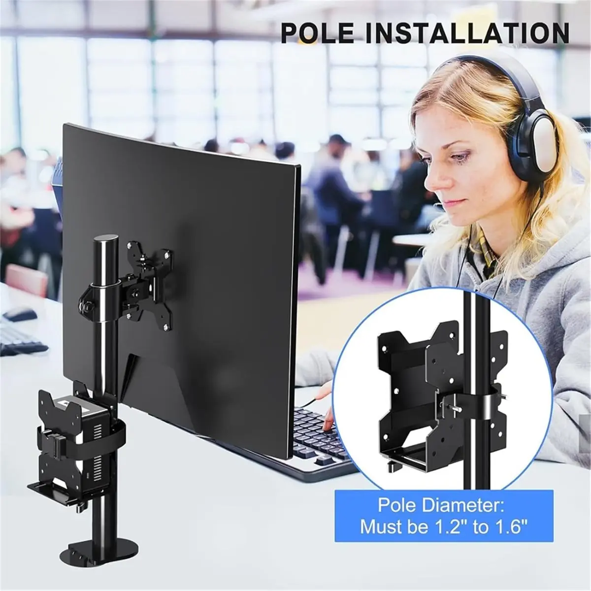 

Digital Essentials Small PC Mount Easy Installation Computer Holder Gaming Desk Adapter Monitor Bracket