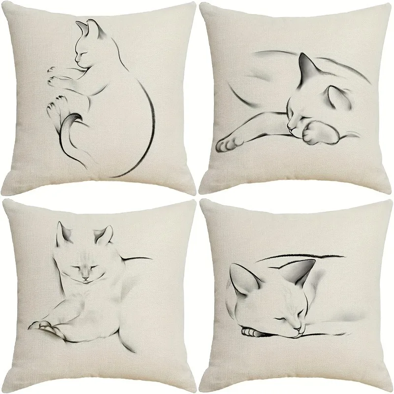 

Tarot cat decorative pillowcase, ultra-soft polyester material living room sofa backrest car pillowcase home decoration