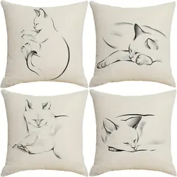 Tarot cat decorative pillowcase, ultra-soft polyester material living room sofa backrest car pillowcase home decoration