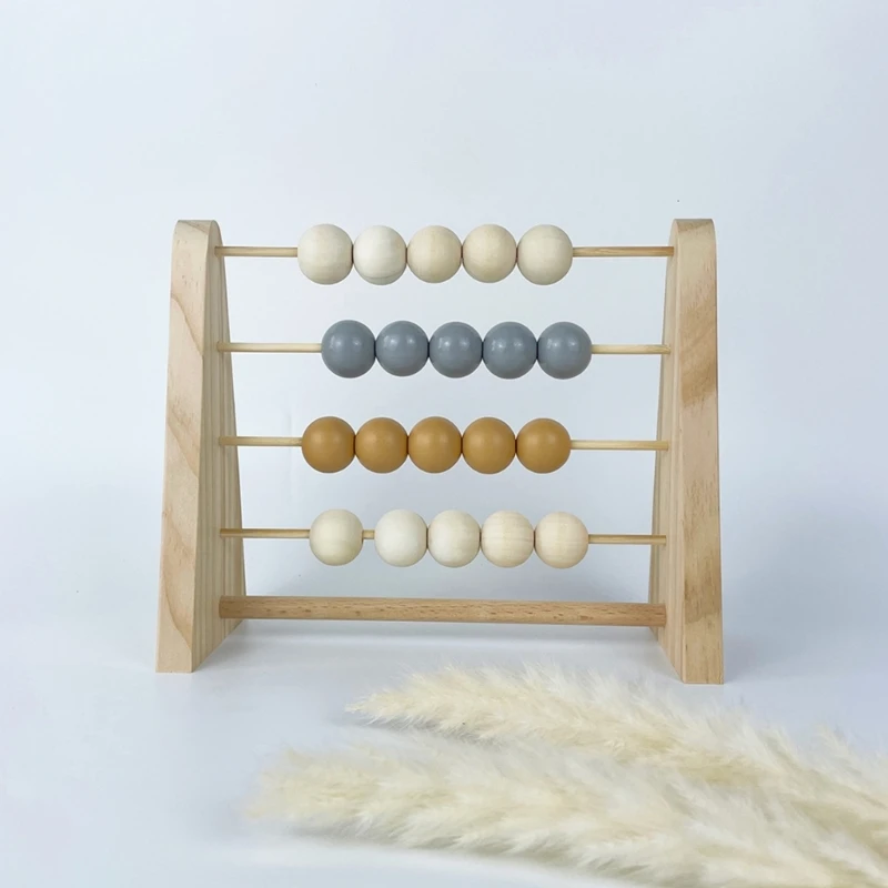 Perline legno Abaco Baby Kids Conteggio artigianale Apprendimento precoce Giocattoli educativi Nursery Baby Room Decorazione