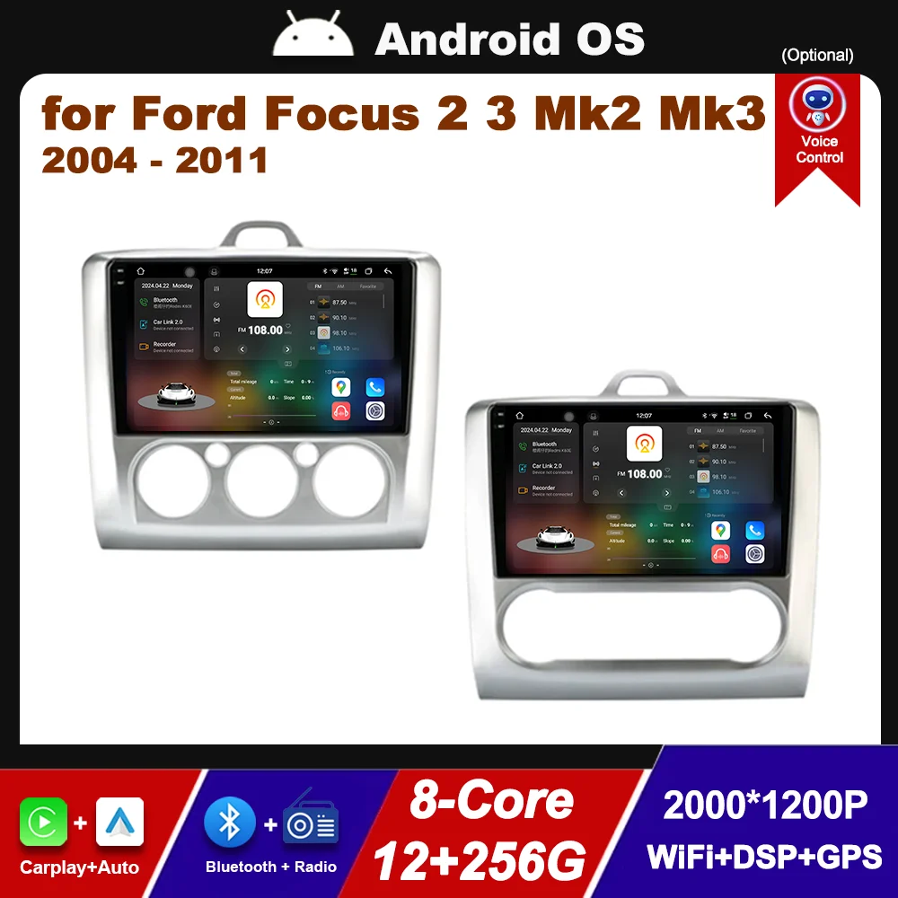 

Car Radio Multimedia Player Android System for Ford Focus 2 3 Mk2 Mk3 2004 - 2011 GPS Navigation WiFi DSP Stereo Carplay BT 4G