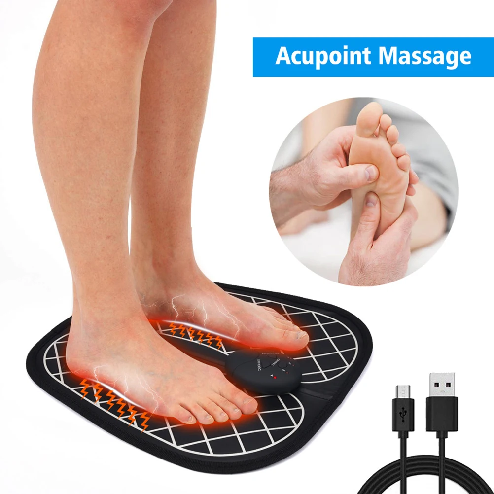 

1Pcs Electric Foot Massager Mat USB Charging Massage Pad for Home Use Stimulates Blood Flow Strong Immunity Support Black