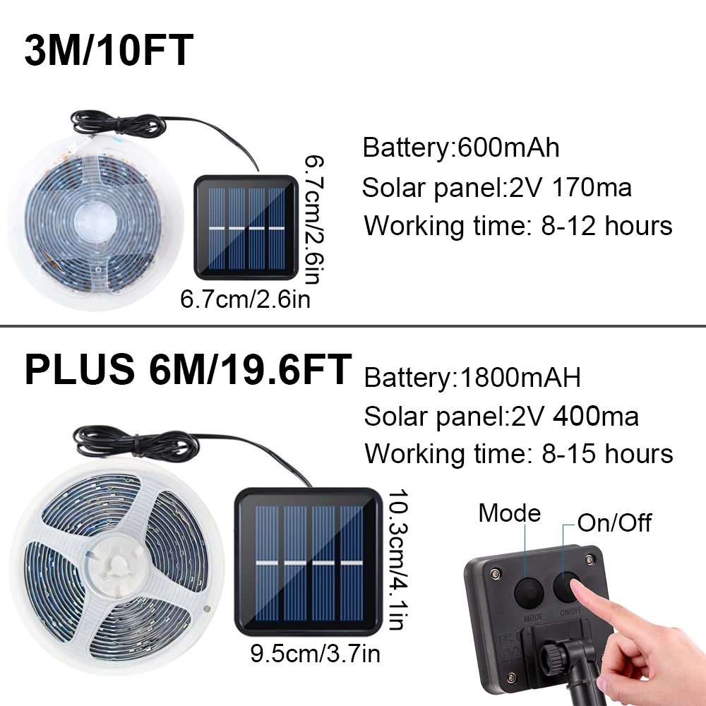 Tira de luces Led solares para exteriores, decoración de paneles solares, guirnalda de calle, guirnalda de luz Solar para exteriores