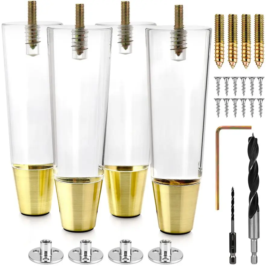 

Ножки для мебели с золотыми колпачками. Ножки середины века для дивана, дивана, стула, стола, комода, кровати, ножки для мебели шкафа легко я