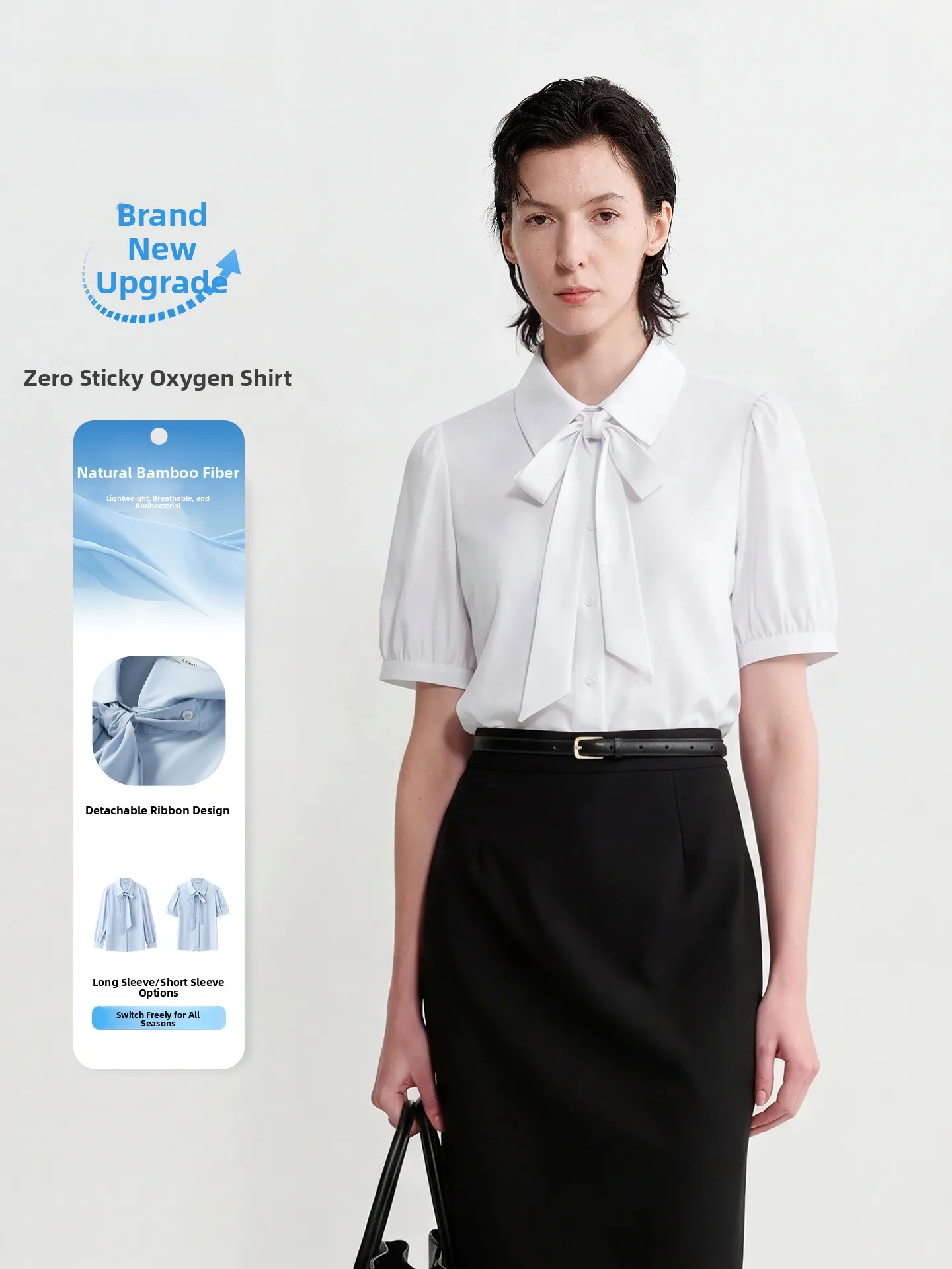 

LeLenth Professional Short Sleeve White Shirt Women's Summer Student Postgraduate Interview Formal Set Office Commute Shirt