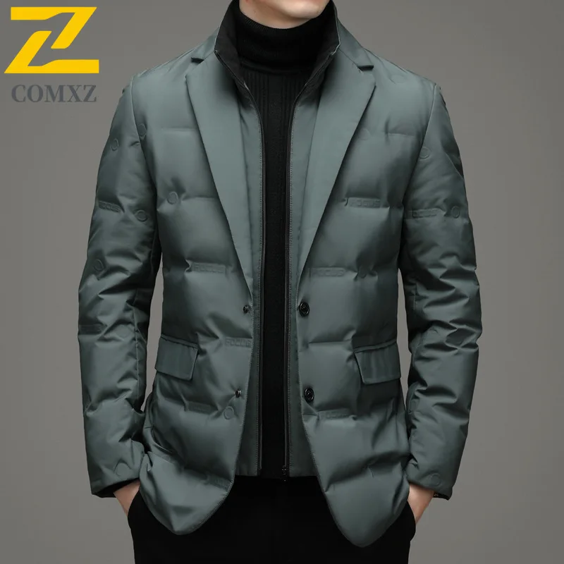 COMXZ Giacca da pane da uomo 2025 Colletto alla coreana Tessuto alla moda a prova di freddo Giacca invernale da avventura sulla neve Cappotto imbottito caldo per il tempo libero all'aperto