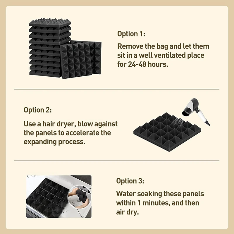 

36 упаковок 9,8X 9,8X 2-дюймовая звукоизоляционная пенопластовая звукопоглощающая панель для стен, студии, дома и офиса