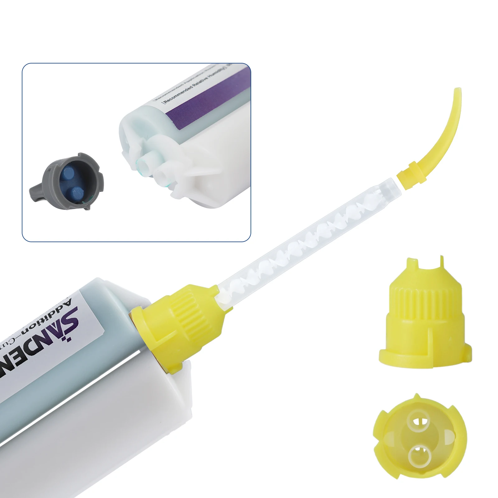 SANDENT Dental Impression Gun Mixing Dispenser Silicon Rubber Delivery Gun/Impression Material VPS Heavy/Light Body,Fast/Regular