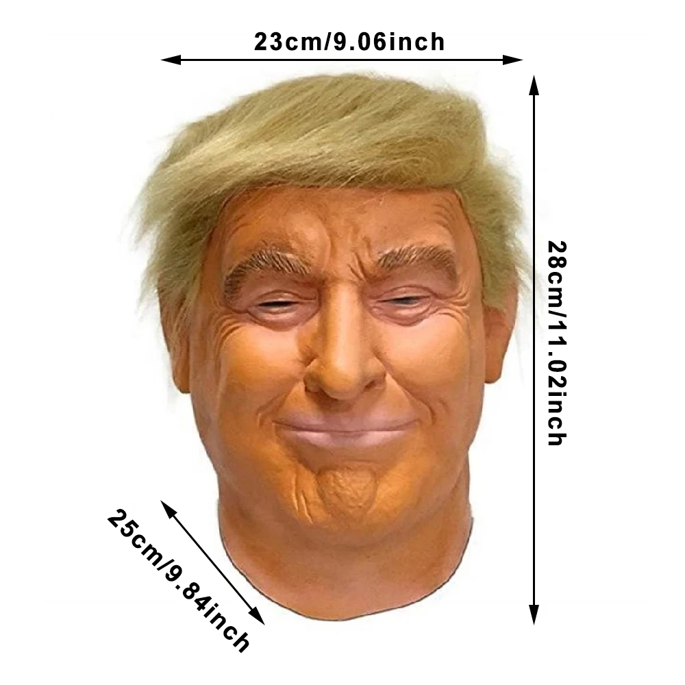 Funny Trump Latex Full Head Masks Celebrity Face Human for Halloween Easter Costume Party Donald Trump Presidential Cosplay Mask