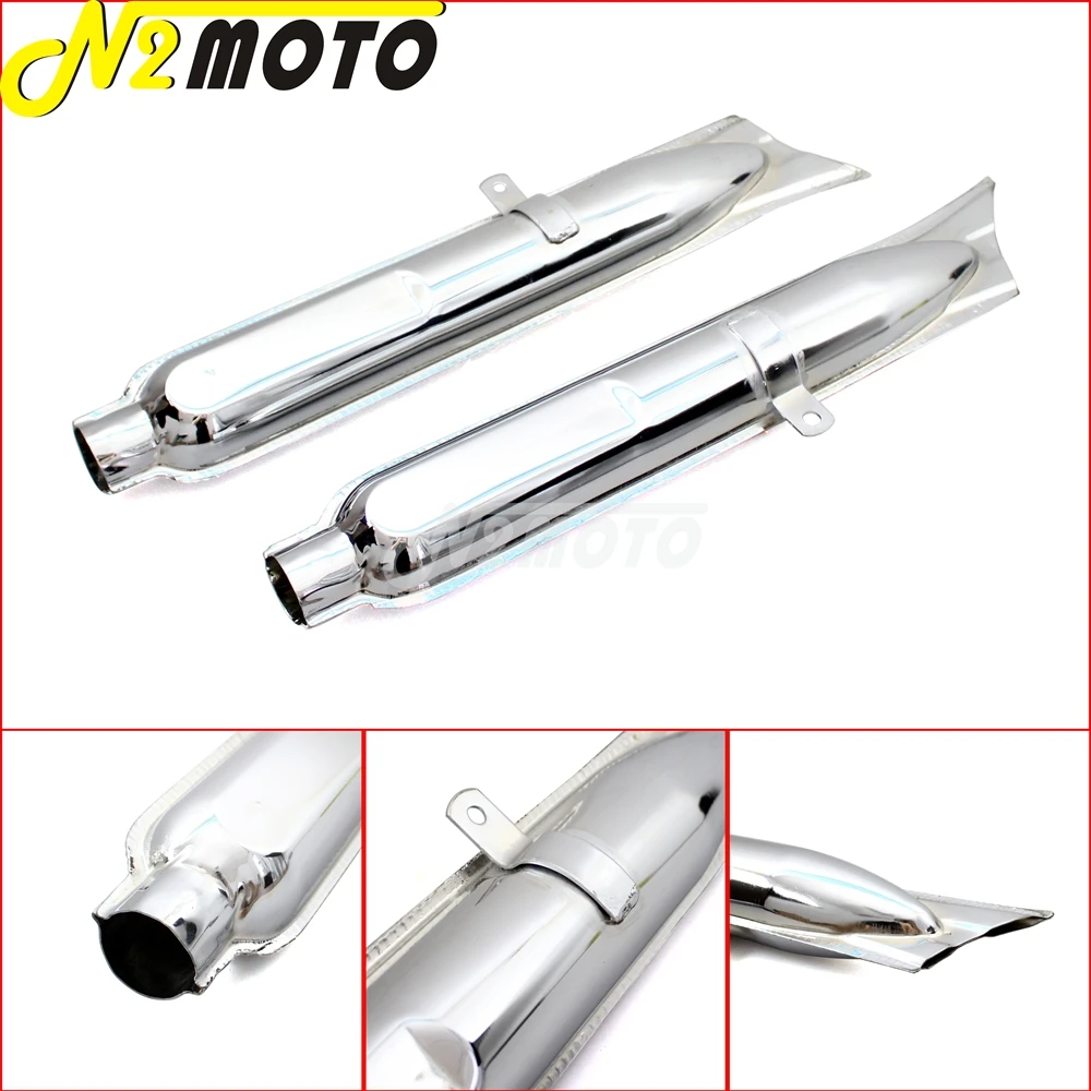 1 Pair Motorcycle Retro Black Fishtail Exhaust Muffler 24HP 32HP Engine Part Case for BMW Ural K750 M1 M72 R71 R12 Dnepr MT12