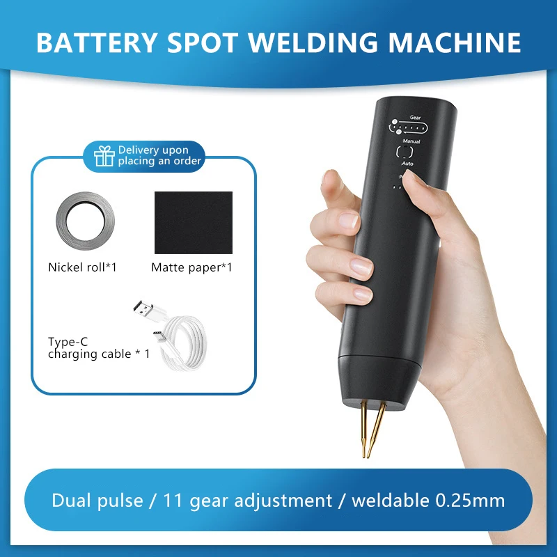 Imagem -06 - Máquina Portátil de Solda a Ponto 11 Engrenagem Ajustável Pulso Duplo Soldador Ponto Preciso 18650 Bateria 015025 mm Folha de Níquel