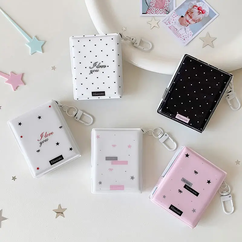 

INS Korean Simple 2-Inch Heart Card Holder Cute Girls Idol Photos Card Album Fashion Bag Pendant Accessories Decoration Gifts