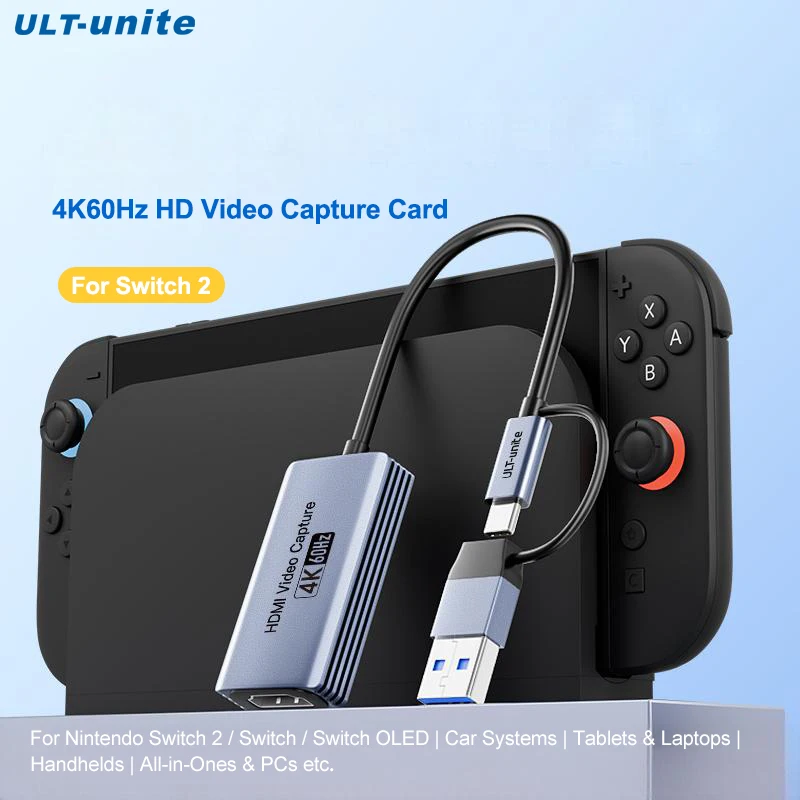 

4K HDMI to USB C Capture Card 1080P60FPS Video Capture Card for Switch2/1,OBS, iPad Mac OS Windows, Quest 3, PS5/4, Xbox, Camera