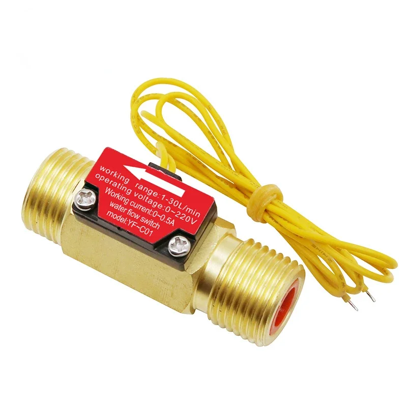 Imagem -03 - Interruptor de Fluxo de Água de Primavera Magnética Interruptor de Proximidade de Tubo Reed Dentes Externos Yf-c01 4-point 15 Mm20.5 mm g1 2