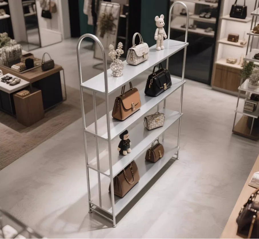 

GoldenClothing Storecelebrity Shoe Bag Multi-layer Shelf Floor-to-ceiling Black Figure Display Rack Women's Clothing Store Shelf