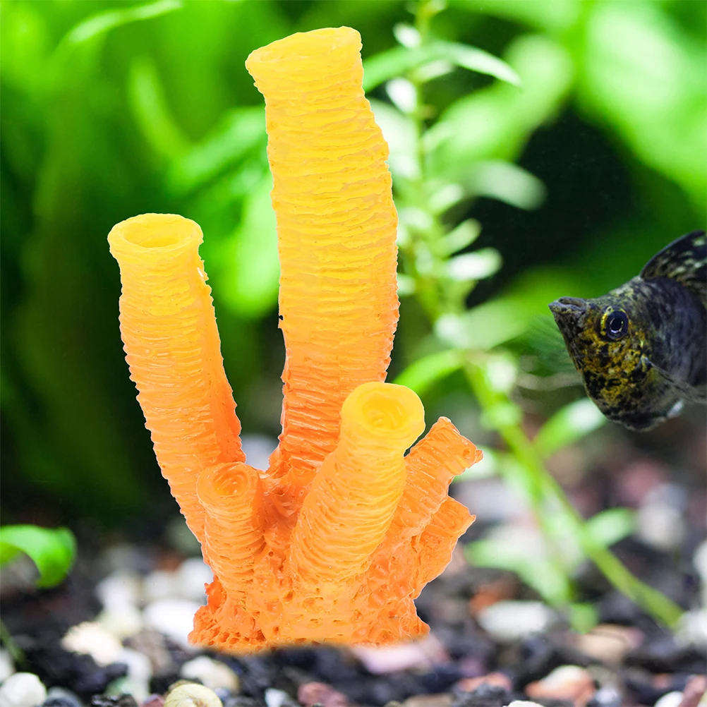 

4pcs Aquarium Fish Tank Landscaping Simulation Coral Decorations Environmental Resin Wear-Resistant Natural Ornament Home