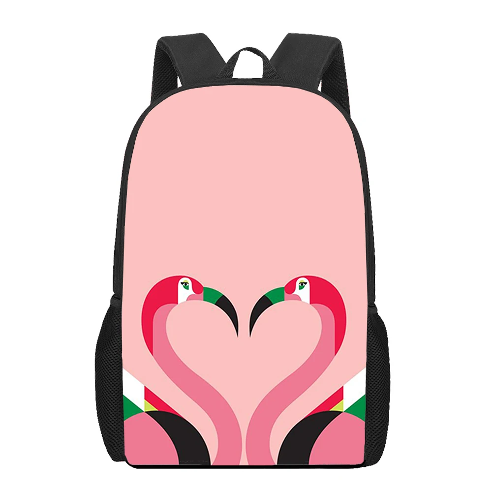 Harajuku Youthful red beautiful Flamingo bird Student School Bags Notebook Backpacks 3D Printed Oxford Waterproof Travel Bags