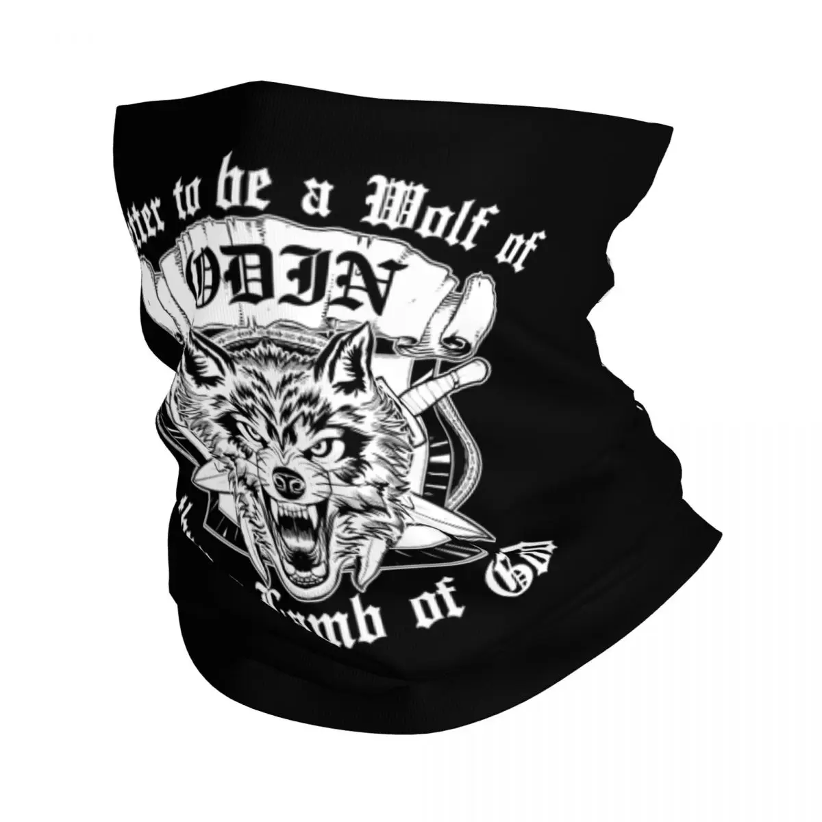 Custom Norse Wolf God Odin Viking Bandana Neck Gaiter UV Protection Face Scarf Cover Women Men Headwear Tube Balaclava