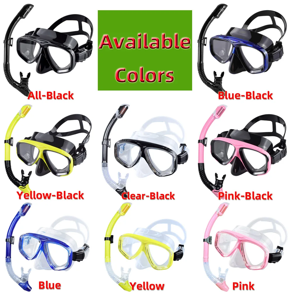 Maschera per immersione per miopia Set per snorkeling Googles per nuoto miope Gonna corta in silicone per miope da -1.0 a -9.0