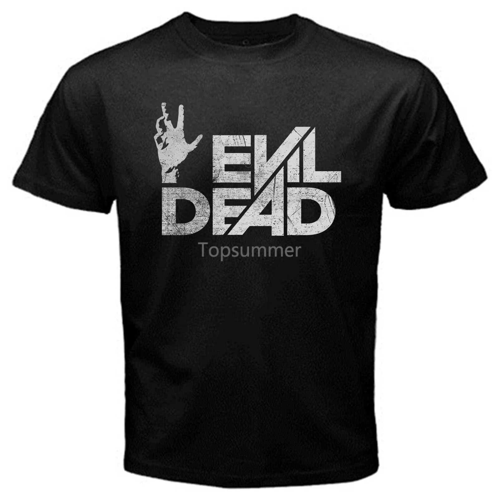 Evil Dead Ash Horror Zombie Walking Rob T-Shirt Black New Short Sleeve Round Collar New 2017 Cotton Short-Sleeve T Shirt