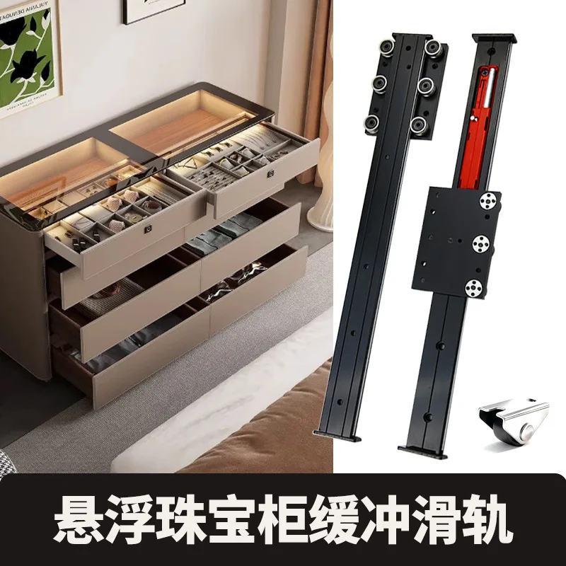Undermount Concealed Drawer Slides Soft Close Aluminum Alloy Rails To Inch Kg Load Jewelry Showcase Wine Cabinet