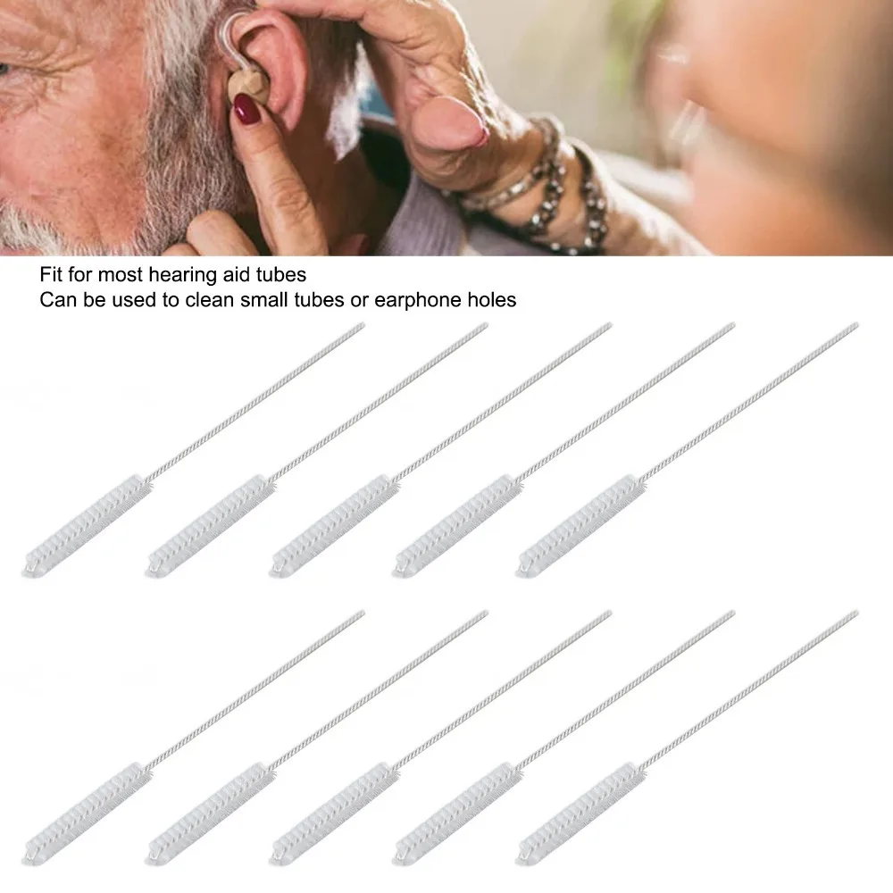 10Pcs 2.5mm Hearing Aid Vent Brush Nylon Hair Professional Hearing Aid Cleaning Tool Hearing Aid Accessory Brush