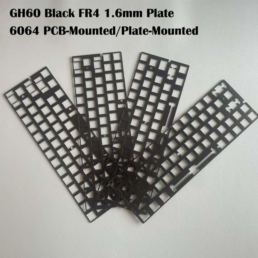 Customized Mechanical Keyboard GH60 61 64 Layout Solid White/Black FR4 Plate PCB-Mouted or Plate-mounted Plate