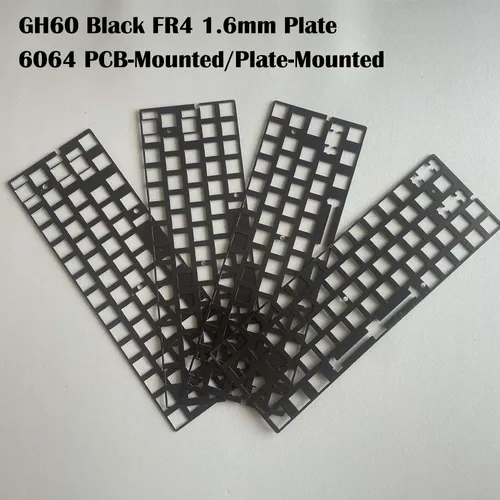 Imagen 2 del producto Teclado mecánico personalizado GH60 61 64 Diseño Blanco sólido/Negro Placa FR4 Placa PCB o placa montada en placa