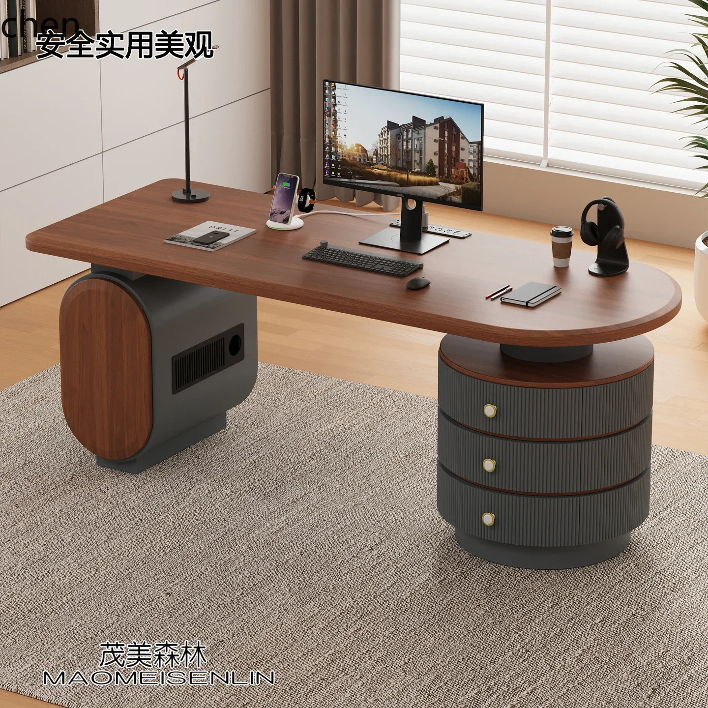 ZML Computer Desk Minimalist Home Vintage Style Office Desk