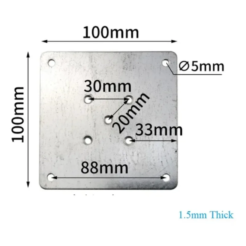 12Pcs Square1.5MM Thick Furniture Table Cabinet Cupboard Wooden Leg Feet Attachment Mounting Plate