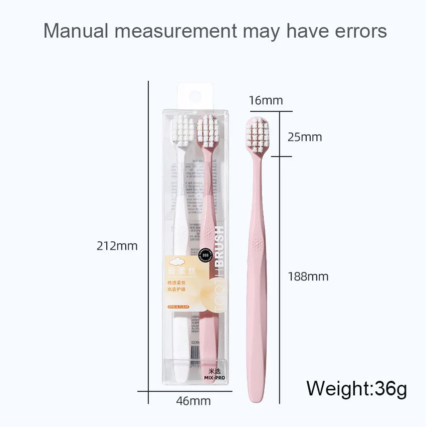 Soft Silk High-density Wide Head Couple Toothbrush Adult Household Traveling And Going Out Must-have Oral And Dental Cleaning