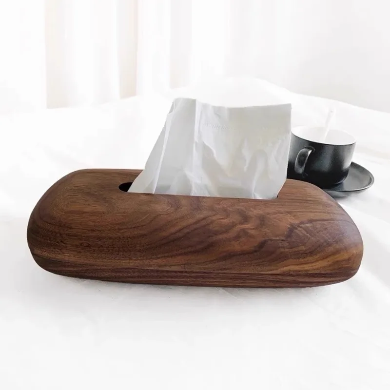 

Walnut Tissue Boxe Luxury Storage Box Wooden Boxe for Bedroom Rectangular Napkin Container Organizers for Room Kitchen Accessory