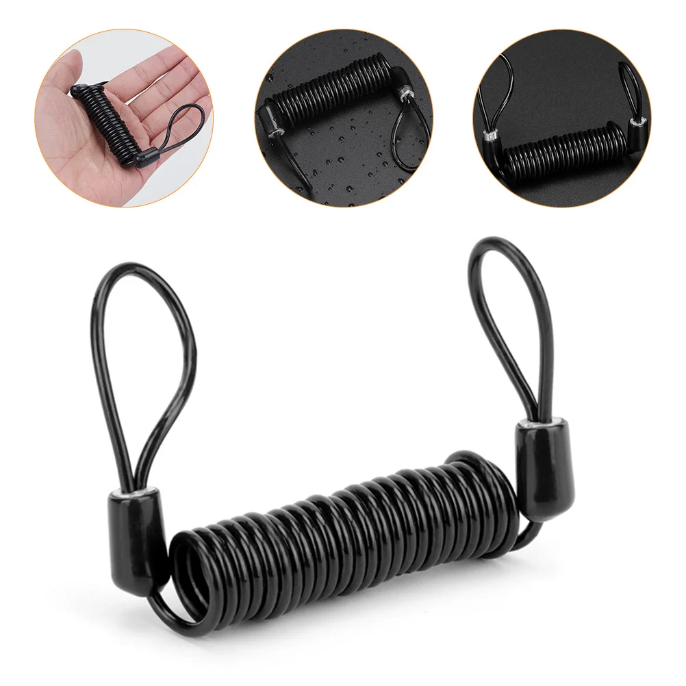 4Pcs Robust Bike Lock Cable Anti Theft Spring Rope with Reminder Function for Motorcycle Brake Disc Safety Lock
