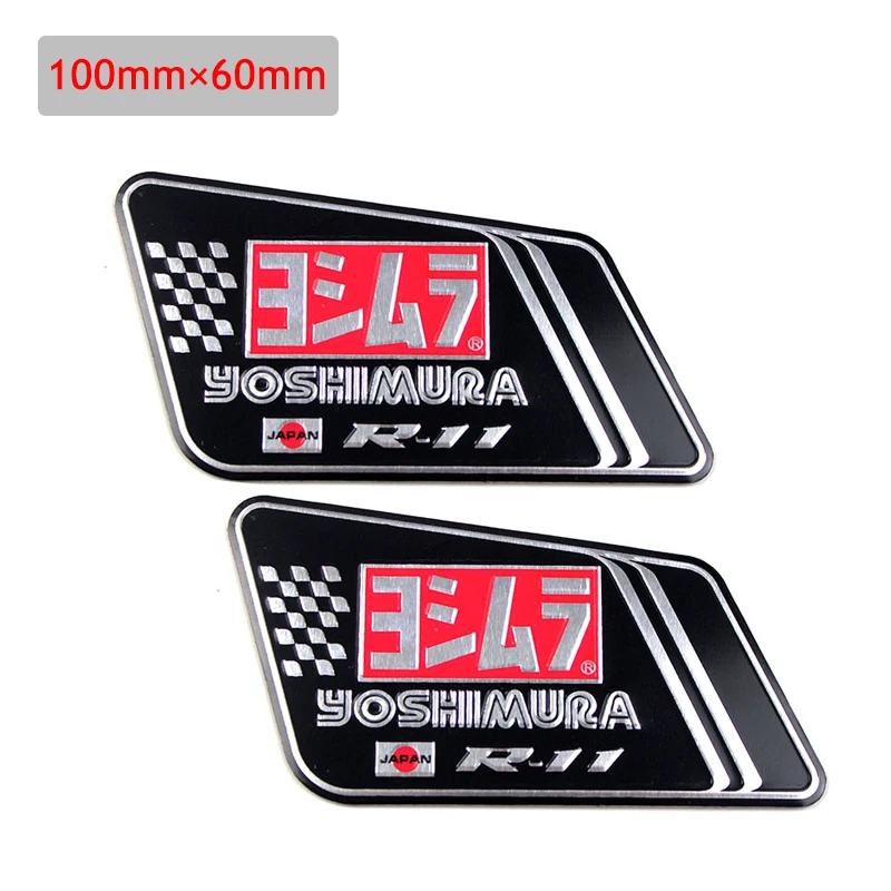 2PCS/Lot Aluminium Motorcycle Exhaust Pipes Decal Sticker Cool Personality For Yoshimura USA Japan Stickers Decal For Honda