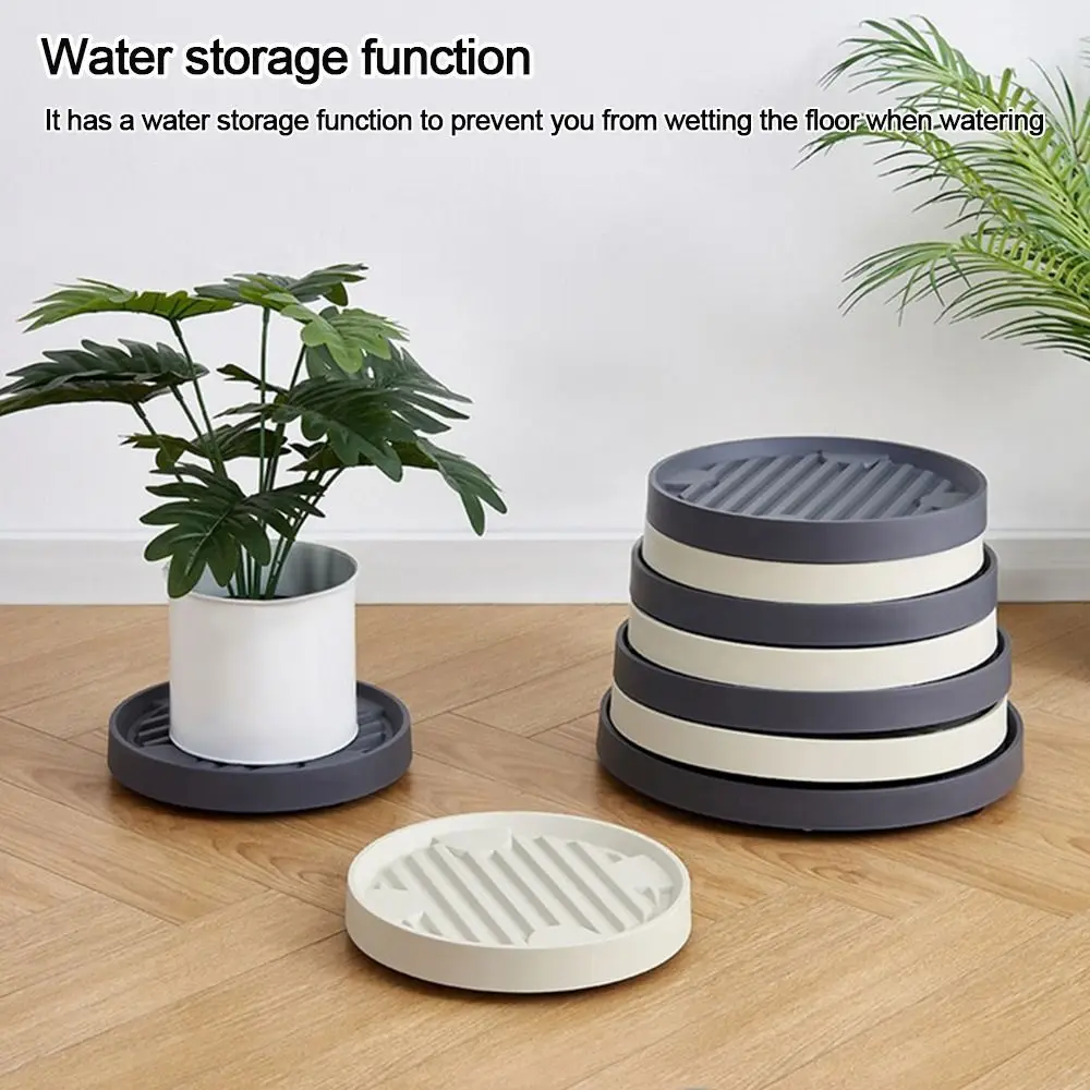 Thickened Plastic Planter Tray with Wheels Removable Garden Plant Saucer Portable Flower Pot Moving Trays Indoor Outdoor Mat