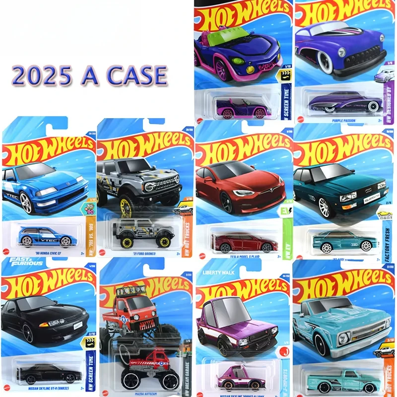 Genuine Hot Wheels 2025A 1:64 Car Custom Chevy Ford Bronco Supervan Skyline Audi Quattro Monster High Model Toys for Boy Vehicle