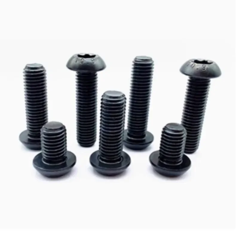 5~50pcs M3 M4 M5 M6 M8  Black Torx Button Head Screw Grade 10.9 steel Six Lobe Torx Pan Round Head Bolt Length 4mm~40mm