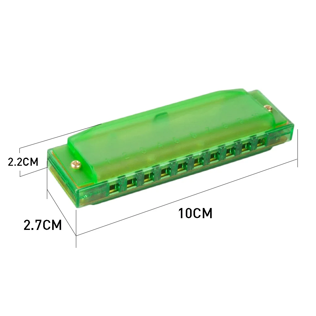 Mugig 5 Pieces 10 Hole Cute Harmonica for Beginners Educational Kids Children Harmonica Toy Green