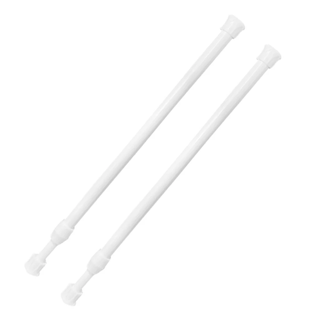 

2pcs Telescopic Curtain Rod Retractable Shower Tension Rods No Drill Heavy Duty Adjustable Clothes Drying Pole Window