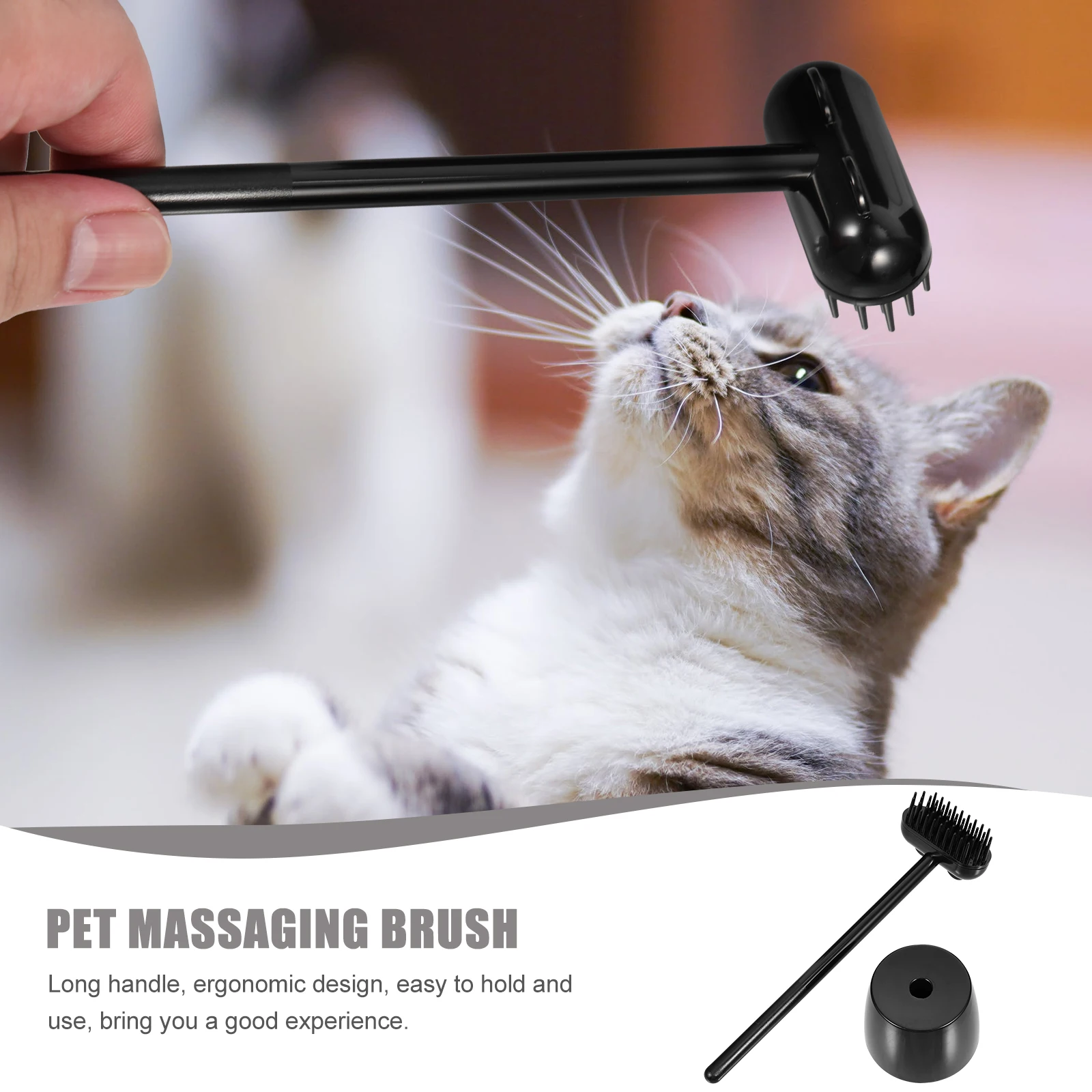 

Multifunctional Pet Brush Comfortable Dog Cat Massager Comb Hair Removal Grooming Tool Smooth Long H Easy Storage Base