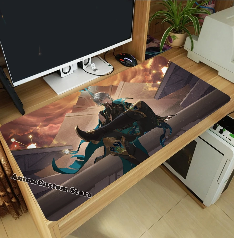 Anime Peripheral Al Haitham Mouse Pad Mice Mat Keyboard Mat Otaku Cosplay Playmat Xmas Gift